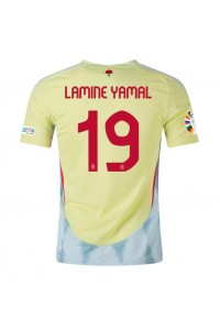 Espanja Lamine Yamal #19 Jalkapallovaatteet Vieraspaita EM-Kisat 2024 Lyhythihainen